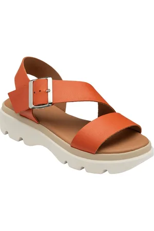 Lotus Orange Leather Strappy Sandals AU 8 (EU 39)