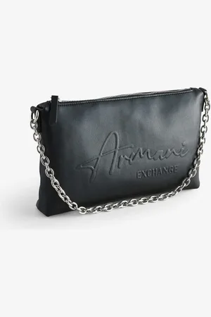 Armani Exchange Soft Large Logo Shoulder Black Bag one