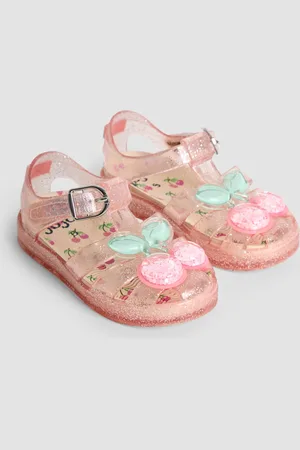 JoJo Maman Bébé Pink Cherry Jelly Sandals AU 9 (EU 27)