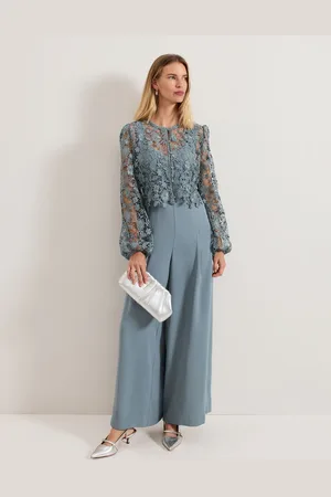 Phase Eight Blue Vanessa Lace Bodice Jumpsuit AU 18