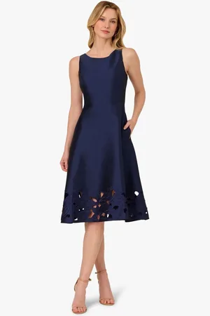 Adrianna Papell Taffeta Cutwork Dress AU 14