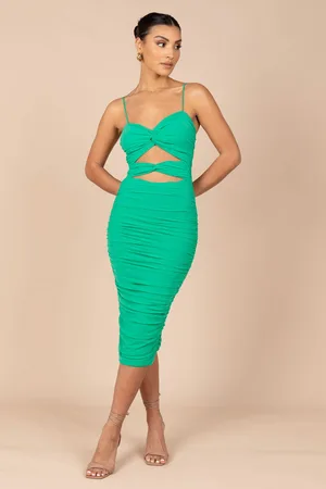Petal & Pup Maple Shirred Cut Out Midi Dress