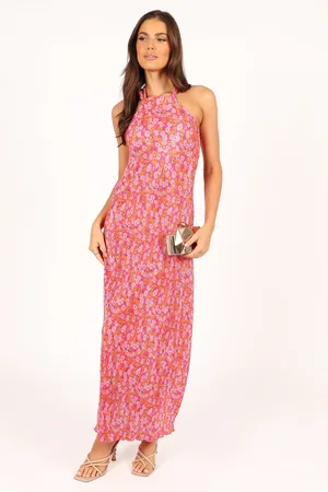 Petal & Pup Melody Plisse Halter Maxi Dress