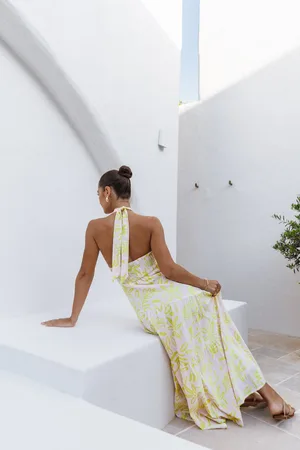 Petal & Pup Eva Halterneck Maxi Dress