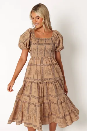 Petal & Pup Soliel Puff Sleeve Midi Dress