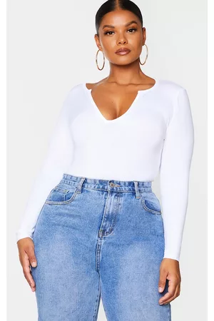 Plus Basic Plunge Rib Bodysuit