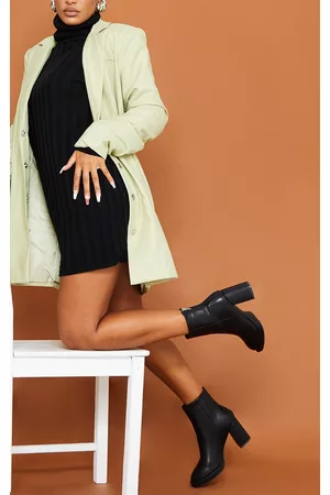 PRETTYLITTLETHING Slight Platform Basic Heeled Ankle Boots