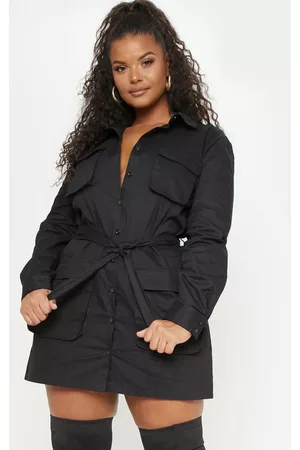 PRETTYLITTLETHING Plus Utility Shirt Dress
