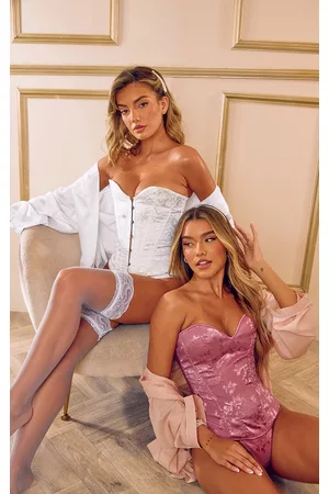PRETTYLITTLETHING Front Ribbon Hook & Eye Corset Set