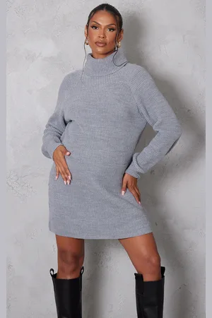 PRETTYLITTLETHING Maternity High Neck Oversized Jumper Dress