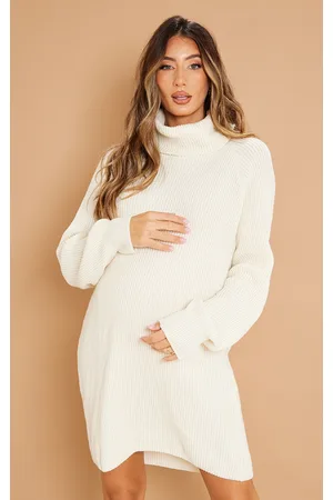 PRETTYLITTLETHING Maternity High Neck Oversized Jumper Dress