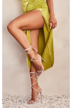 PRETTYLITTLETHING Glitter Lace Up Heels
