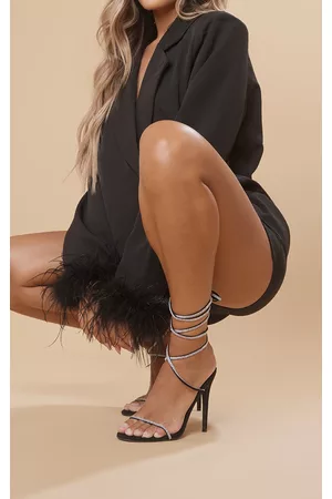 PRETTYLITTLETHING Glitter Lace Up Heels