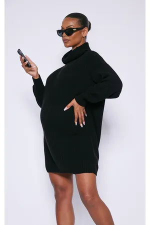 PRETTYLITTLETHING Maternity High Neck Oversized Jumper Dress