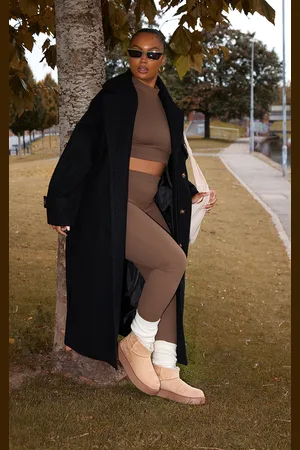 PRETTYLITTLETHING Plus Oversized Double Breasted Military Trim Coat