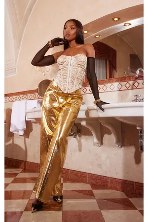 Leather Pants in the color Gold for women - Shop your favorite brands