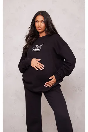 PRETTYLITTLETHING Maternity Embroidered Oversized Sweatshirt