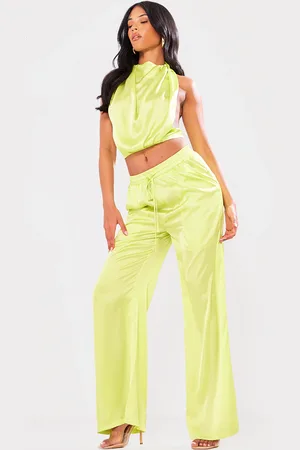 PRETTYLITTLETHING Tall Drawstring Satin Pants