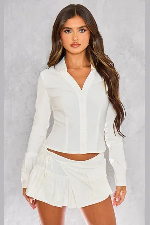 PRETTYLITTLETHING Woven Long Sleeve Cargo Shirt