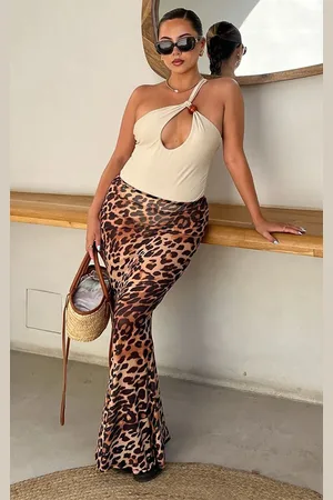 PRETTYLITTLETHING Bead Detail One Shoulder Cut Out Swimsuit