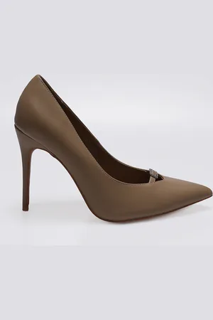 PRETTYLITTLETHING Wide Fit PU Diamante Buckle Detail High Stiletto Court Heels