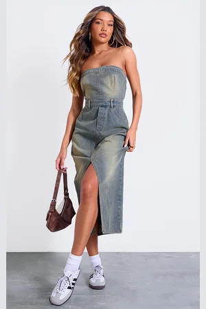 PRETTYLITTLETHING Bandeau Midi Dress