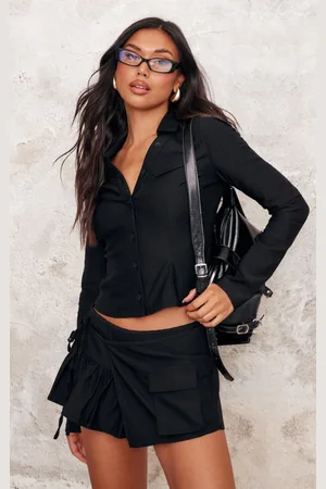 PRETTYLITTLETHING Woven Long Sleeve Cargo Shirt