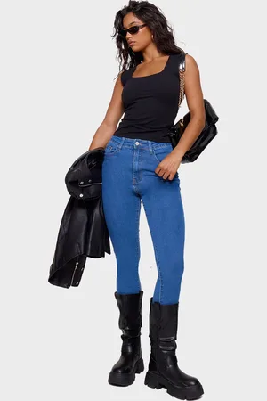 PRETTYLITTLETHING L30 Mid Blue 5 Pocket Skinny Jeans