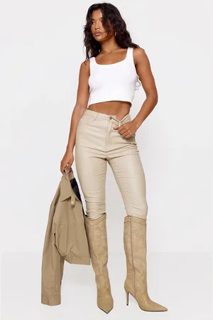 PRETTYLITTLETHING Hourglass Coated Skinny Jeans