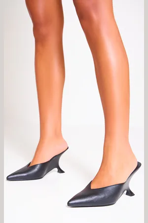 PRETTYLITTLETHING PU Point Toe Wedge Heeled Sandals