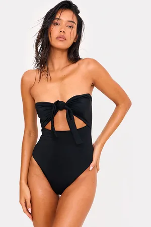 PRETTYLITTLETHING Bow Front Cut Out Swimsuit
