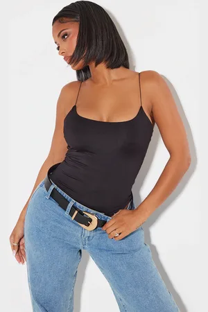 PRETTYLITTLETHING Shape Slinky Spaghetti Strap Bodysuit