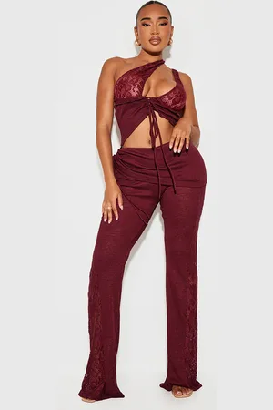 PRETTYLITTLETHING Shape Fold Over Ribbed Pant With Side Panel Detail