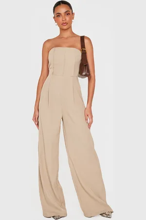 PRETTYLITTLETHING Structured Woven Bandeau Boned Detailed Jumpsuit