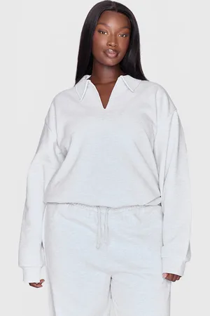 PRETTYLITTLETHING Plus Premium Collar Oversized Sweatshirt