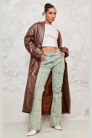 PRETTYLITTLETHING Coated Puffed Maxi Trench Coat