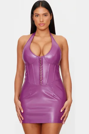 PRETTYLITTLETHING Shape PU Corseted Mini Dress