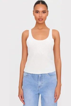 PRETTYLITTLETHING Velvet Sequin Scoop Neck Vest