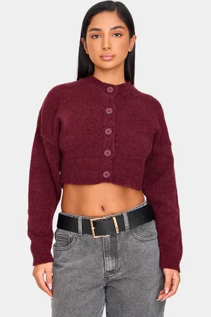 PRETTYLITTLETHING Petite Knitted Button Up Cardigan