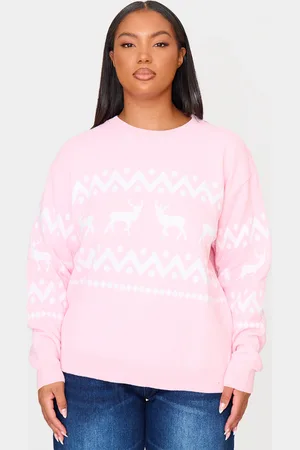 PRETTYLITTLETHING Plus Oversized Fairisle Panel Christmas Jumper