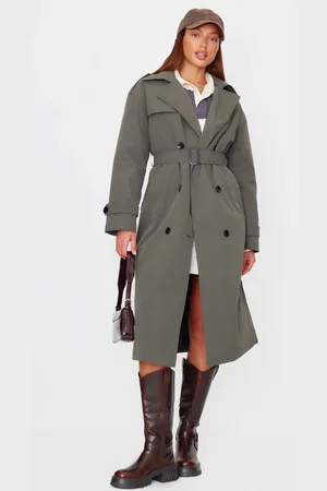 PRETTYLITTLETHING Woven Quilted Lining Trench Coat