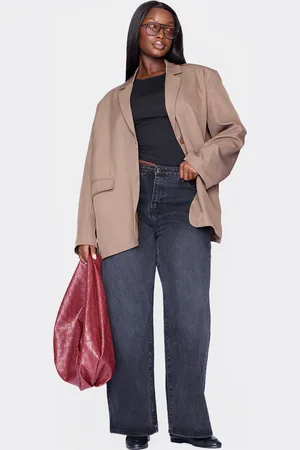 PRETTYLITTLETHING Plus Seam Detail Structured Oversized Blazer
