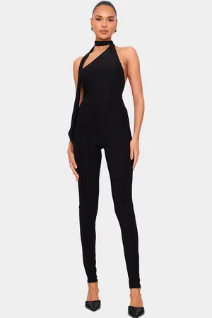 PRETTYLITTLETHING Double Layer Slinky One Shoulder Jumpsuit