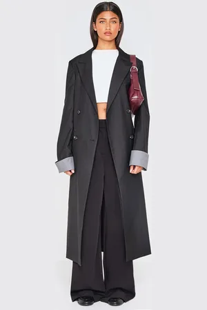 PRETTYLITTLETHING Tailoring Trim Trench Coat