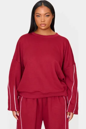 PRETTYLITTLETHING Plus Contrast Piping Detail Sweatshirt