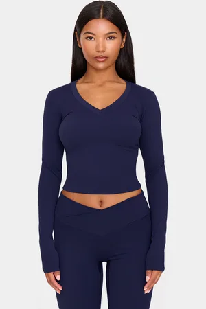 PRETTYLITTLETHING Sculpt V Neck Long Sleeve Top