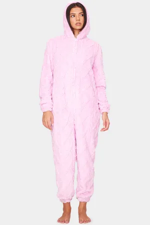 PRETTYLITTLETHING Cable Fleece Hooded Onesie
