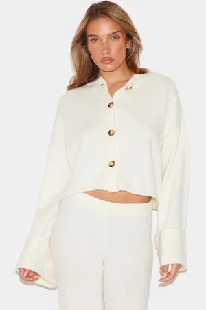 PRETTYLITTLETHING Turn Up Sleeve Knit Cardigan