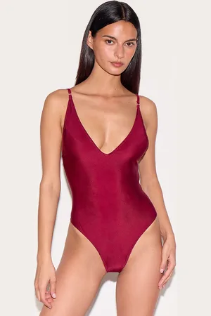 PRETTYLITTLETHING Red Basic Low Scoop Swimsuit