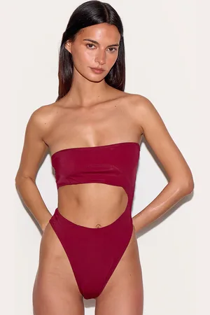 PRETTYLITTLETHING Red Bandeau Cut Out High Leg Swimsuit
